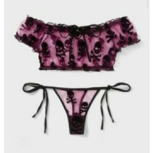 SHEIN Black and Purple Lace Set